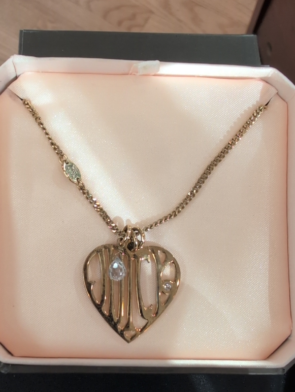 Juicy Couture Gold Heart Pendant Necklace with Crystal Accent - Women's Jewelry,